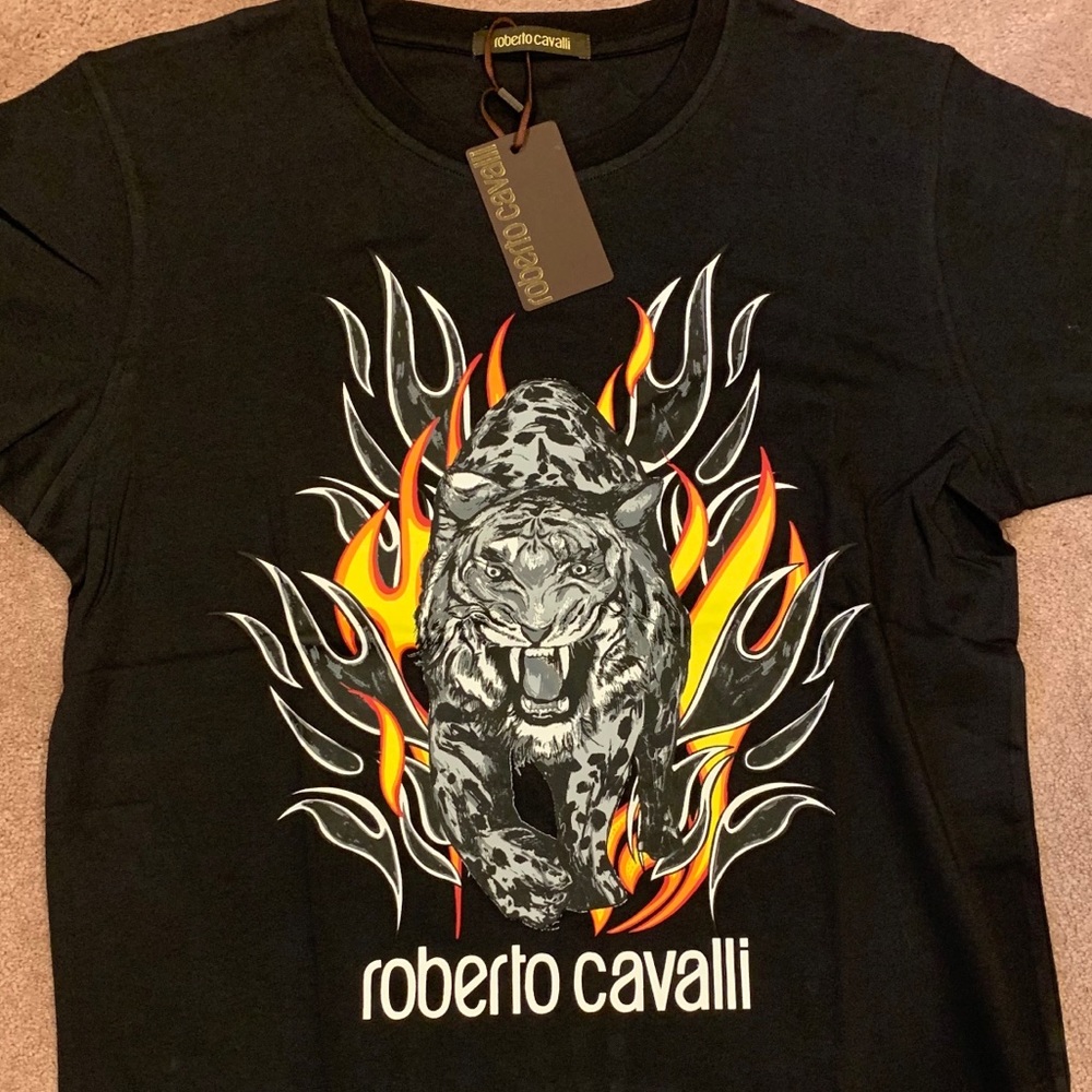 NWT Authentic Roberto Cavalli Graphic T-Shirt. M